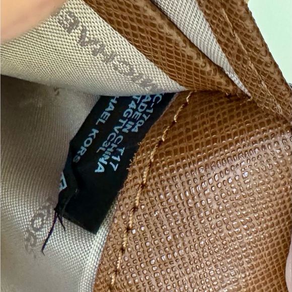 MICHAEL KORS Brown Saffiano Leather Crossbody Wallet on Chain EUC - Picture 8 of 9